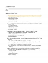Exam 2 Accounting 520  Exam 2Name