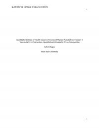 Critique of Quantitative paper