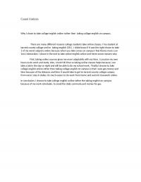 Why I chose to take collage english online rather then taking collage english on campus