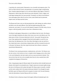 The Aztecs And The Mayans