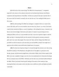 Bible Analysis Essay