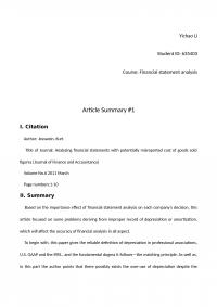 Article Summary Yichao LiStudent