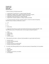Economics Economics 101Section