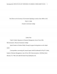The Effects Of The Economy Of Government Spending In America From 2000 To 2015
