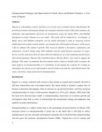 Entrepreneurial Challenges And Opportunities For Small, Micro And Medium Enterprise: A Case Study Of Nigeria.
