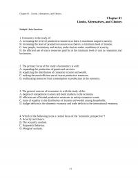 Eco Chapter 01  Limits Alternatives
