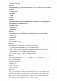 Psychology Final Exam