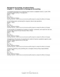 Homework Managerial Accounting 4e