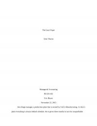 Managerial Accounting BUAD-162: The Goal