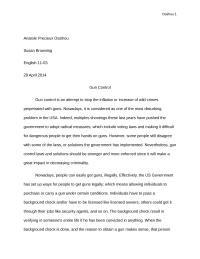 Argumentative Essay: Gun Control