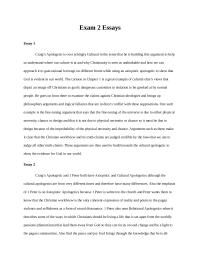 Apologetics Exam 2 Essays