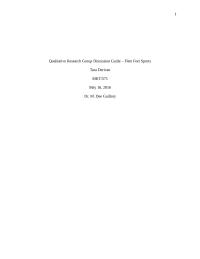 Qualitative Research Group Discussion Guide – Fleet Feet Sports Tara Derivan MKT/571