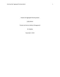 Analysis for Aggregate Planning System