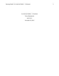 An American Soldier – A Summary