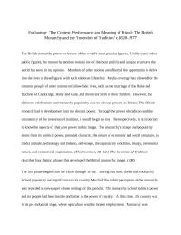 British Monarchy and Invention of Tradition