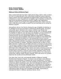 Medicare reflection