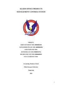 MANAGEMENT CONTROL SYSTEMS