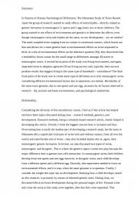 Psychology Paper on Twins