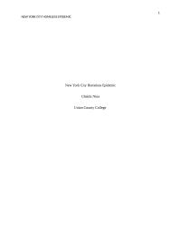 New York City Homeless Epidemic