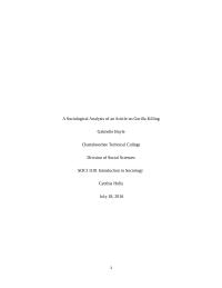 A Sociological Analysis of an Article on Gorilla Killing