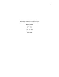 Regulatory and Compliance