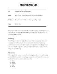 Plant Protection and Quarantine Program Page design