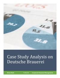 Case Study Analysis On Deutsche Brauerei