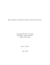 Race & Imperialism In World War Two: Thematic Analysis Of Global Conflict