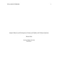 Adaptive Behavior And Development Of Infants And Toddlers With Williams Syndrome