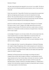 Statement of purpose Statement