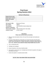 Final Exam Final ExamSpring