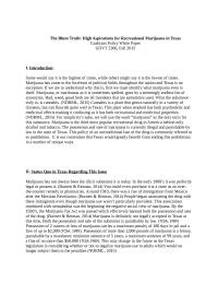 Coalition For Texas Government – Marijuana
