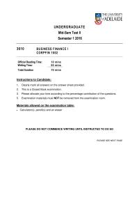business finance I