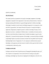 Summary Of Knowledge Management
