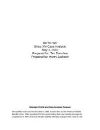 Sirius Xm Case Study