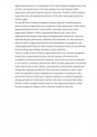 organizational behavior