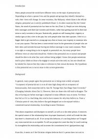 Attitudes Toward Sex Before Marriage