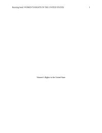 Women’s Rights In The United States