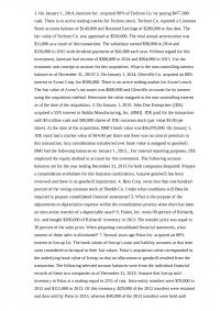 1. On January 1, 2014, Jannison Inc. acquired 90% of Techron Co
