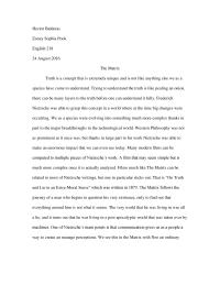 Book Report on the Matrix