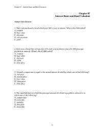Interest Rates and Bond Valuation