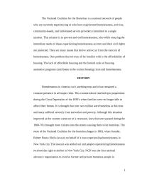 Homeless Proposal Report