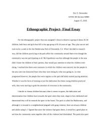 Ethnograpic Project