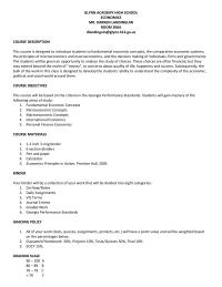 Economics GLYNN ACADEMY HIGH