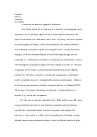 Schools And Sex Education /pregnancy Prevention