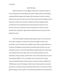 Global warming Term PaperGlobal