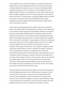 English In todays global world the