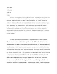 Formalist Criticism Vs Biographical Criticism
