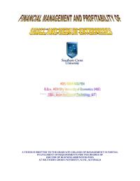 Financial Management and Profitability of small and medium Enterprises