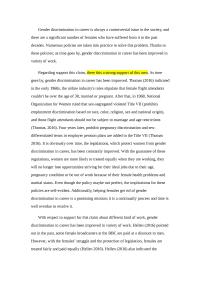 Gender Discrimination In Career